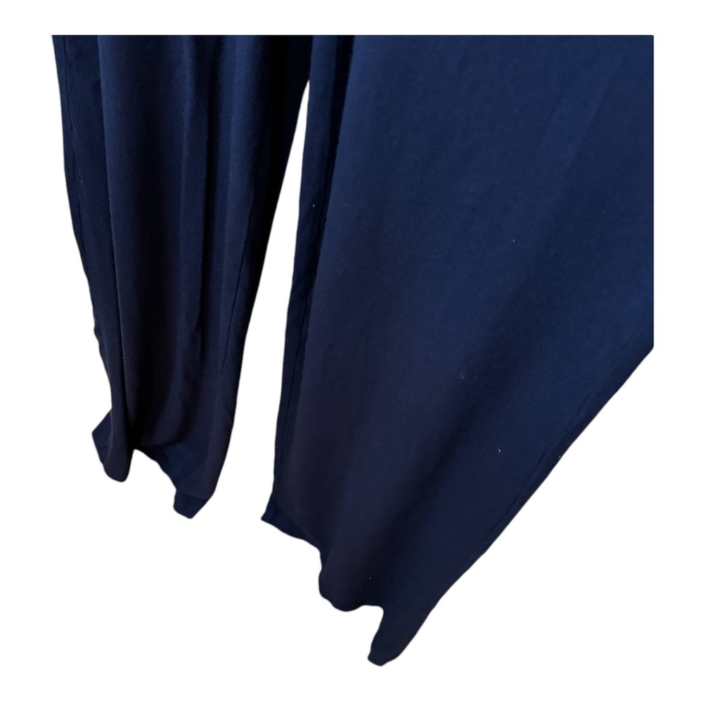 LOFT Beach Navy Blue Sleeveless Wrap Front Jumpsuit Pockets Size Small - Picture 6 of 12